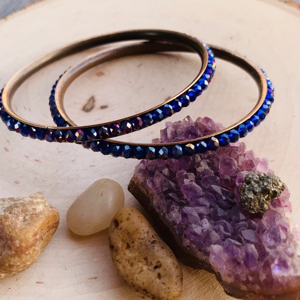 Vintage Swarovski Purple pair Bangles